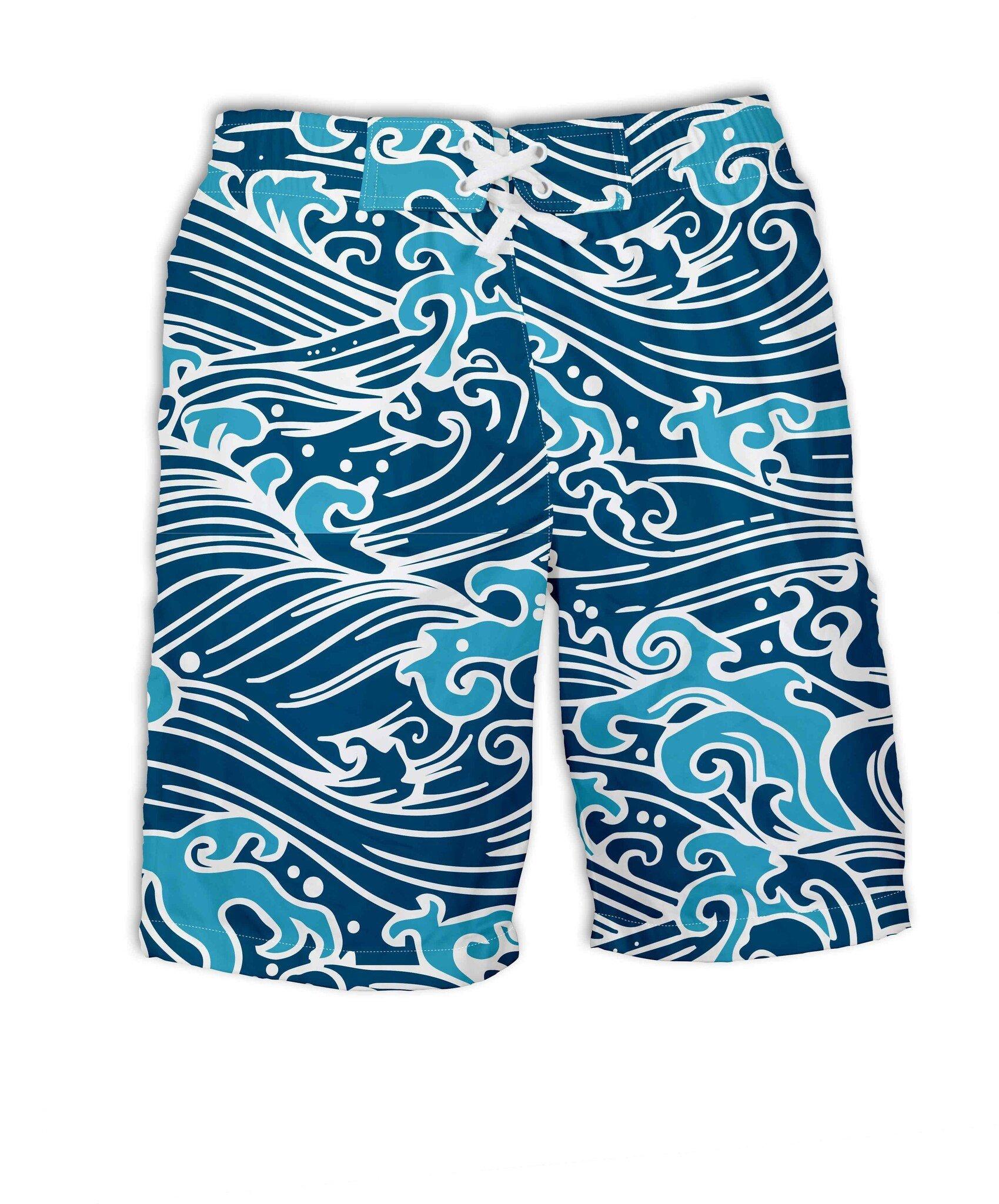 Kinder Upf 50+ Badeshorts Hossegor Big Wave Jungen Blau 104-110 von Uvea