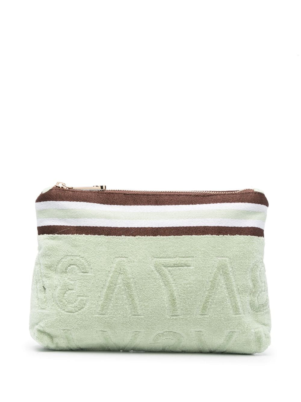 V°73 embossed-logo cotton wash bag - Green von V°73