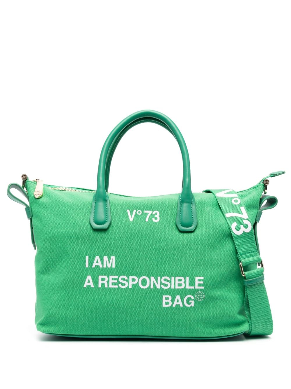 V°73 logo-print tote bag - Green von V°73