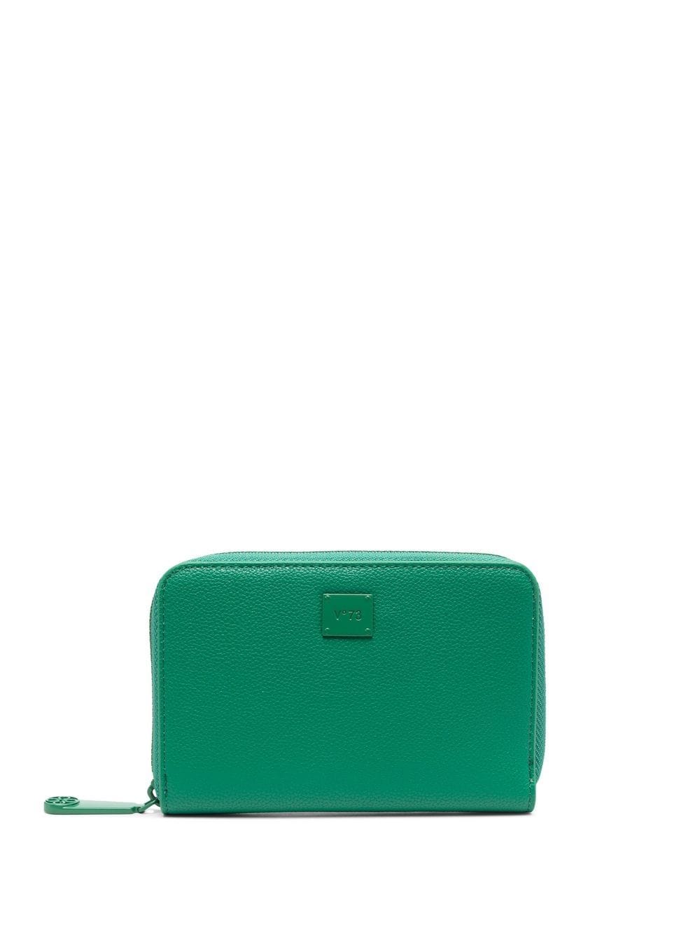 V°73 zipped logo-plaque purse - Green von V°73