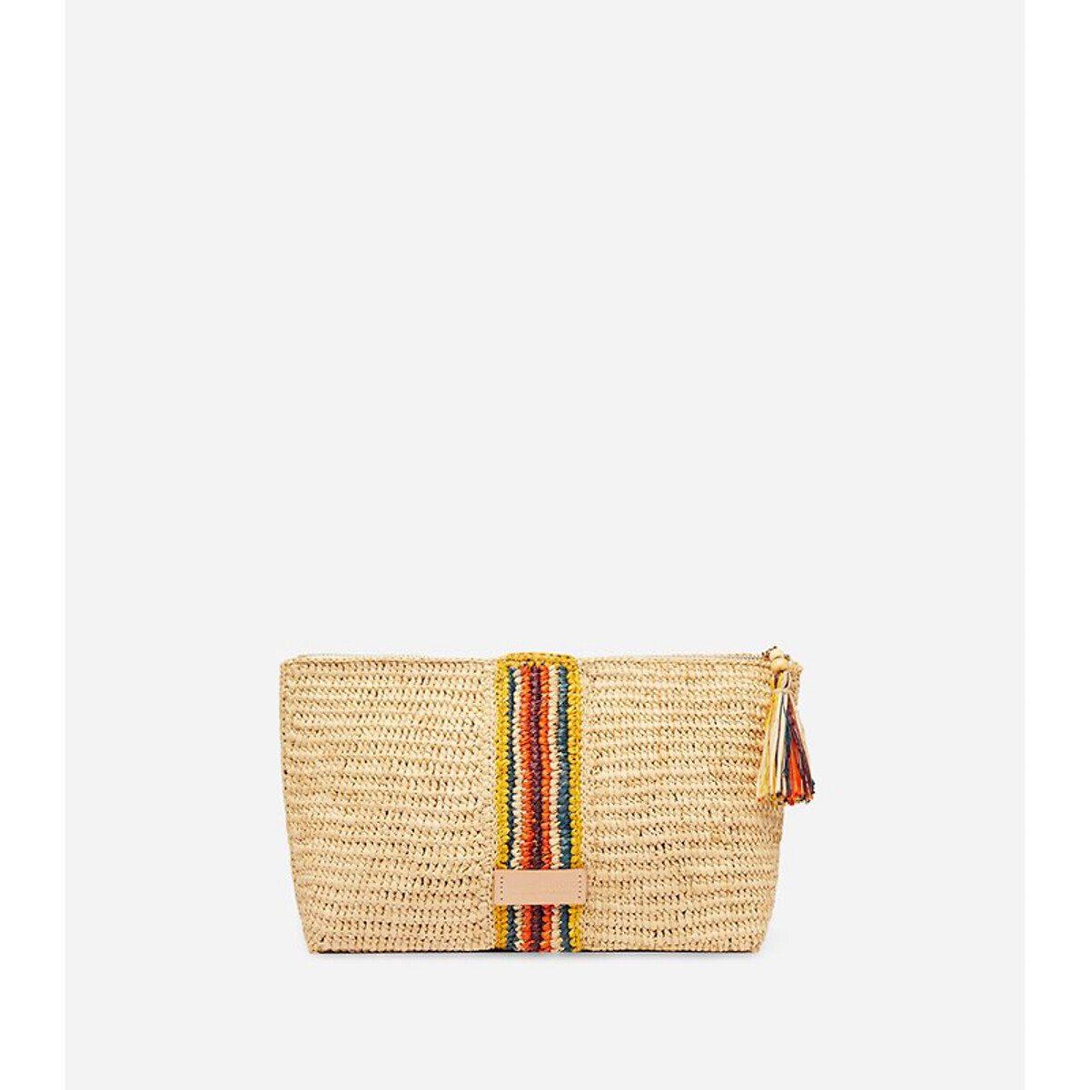 Clutch aus Raffiabast, Reissverschluss von VANESSA BRUNO