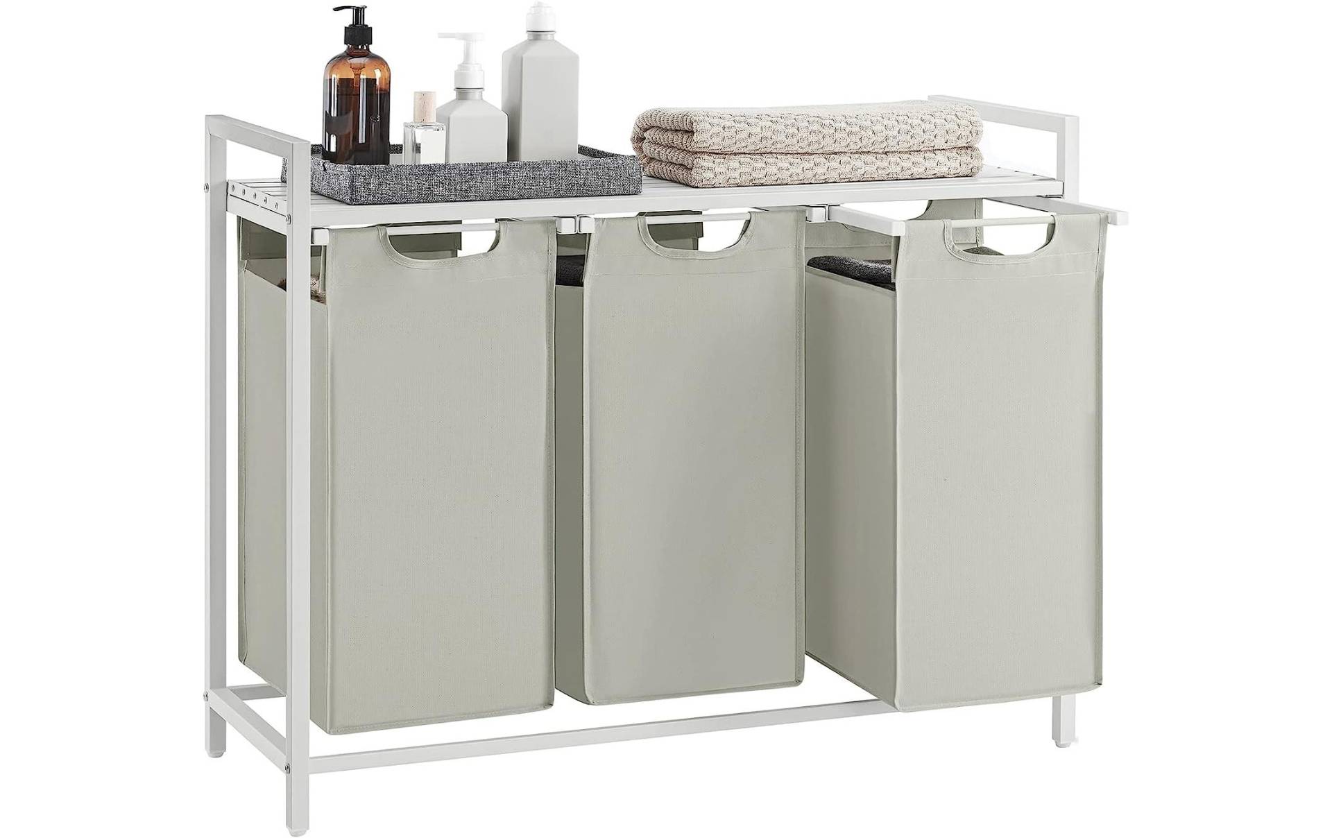 VASAGLE Wäschekorb »mit Ablage 3 x 38 l, Weiss« VASAGLE Wäschekorb »mit Ablage 3 x 38 l, Weiss« von VASAGLE