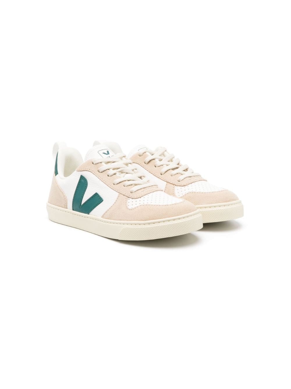 VEJA Kids V-10 faux-leather low-top sneakers - Neutrals von VEJA Kids