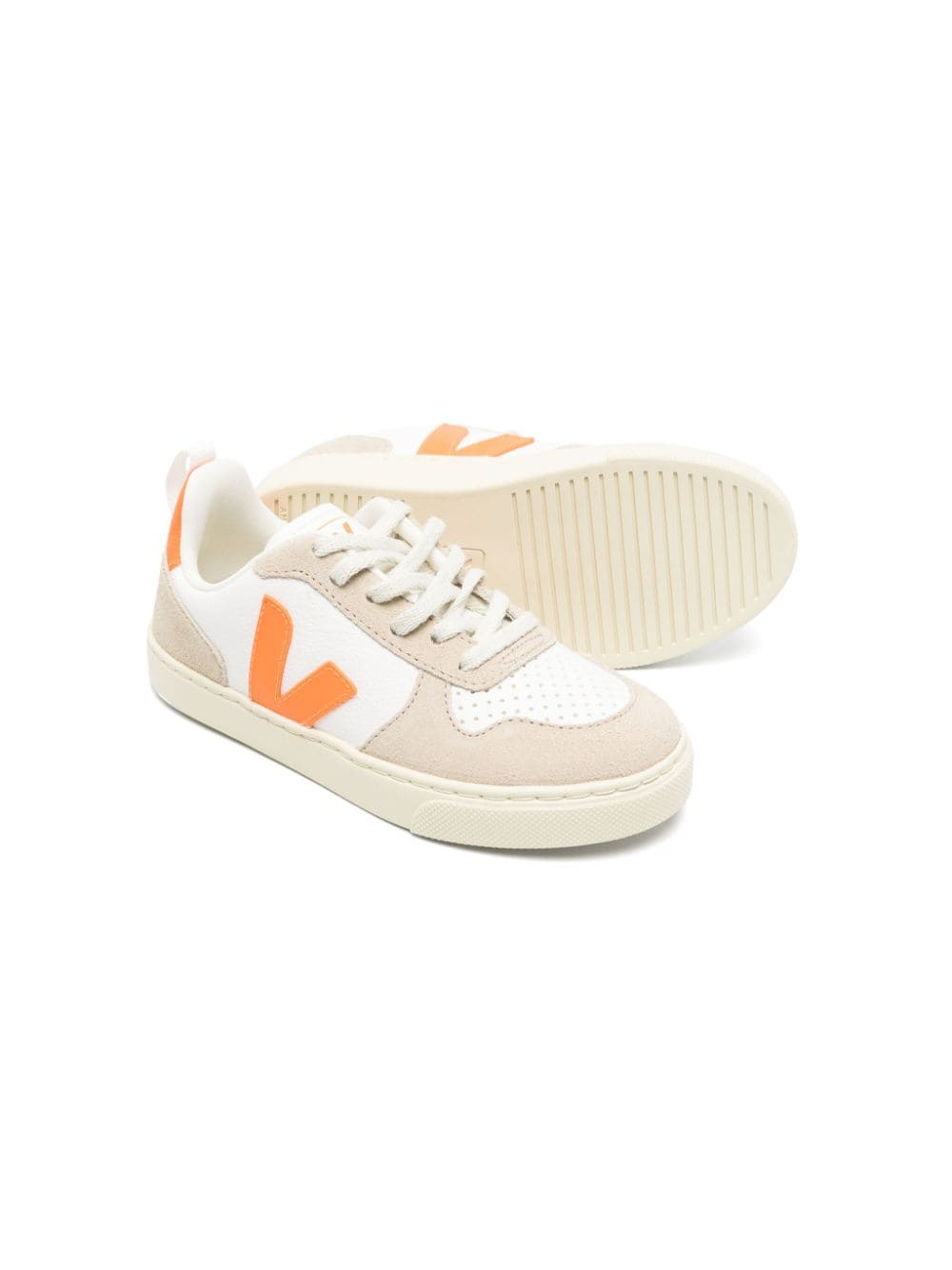 VEJA Kids V-10 lace-up sneakers - White von VEJA Kids