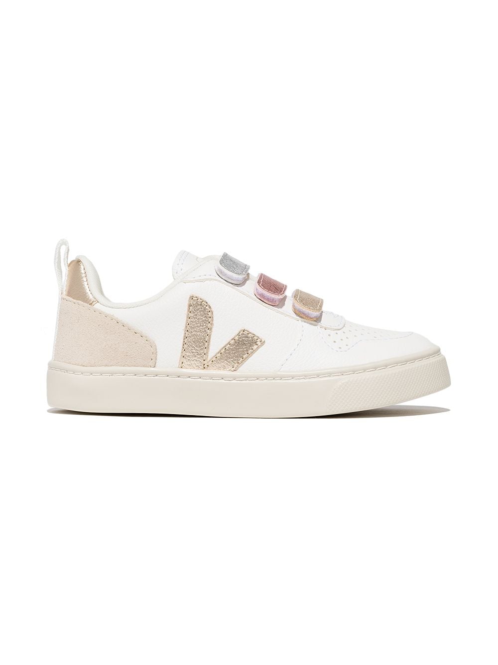 VEJA Kids V-10 metallic sneakers - White von VEJA Kids