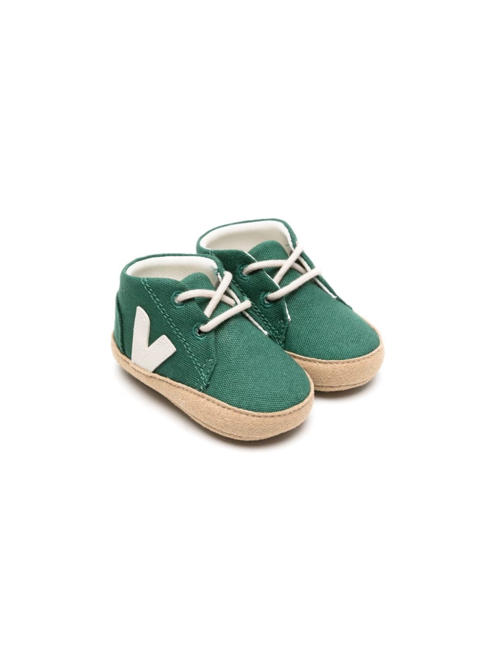 VEJA Kids logo-patch canvas sneakers - Green von VEJA Kids