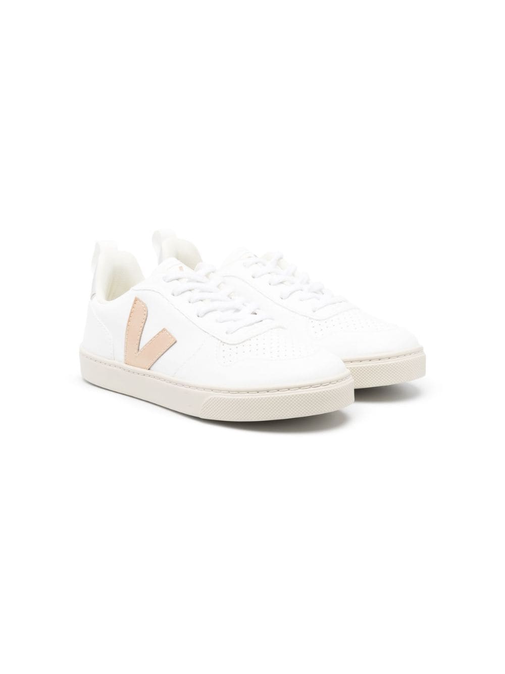 VEJA Kids logo-patch low-top leather sneakers - White von VEJA Kids