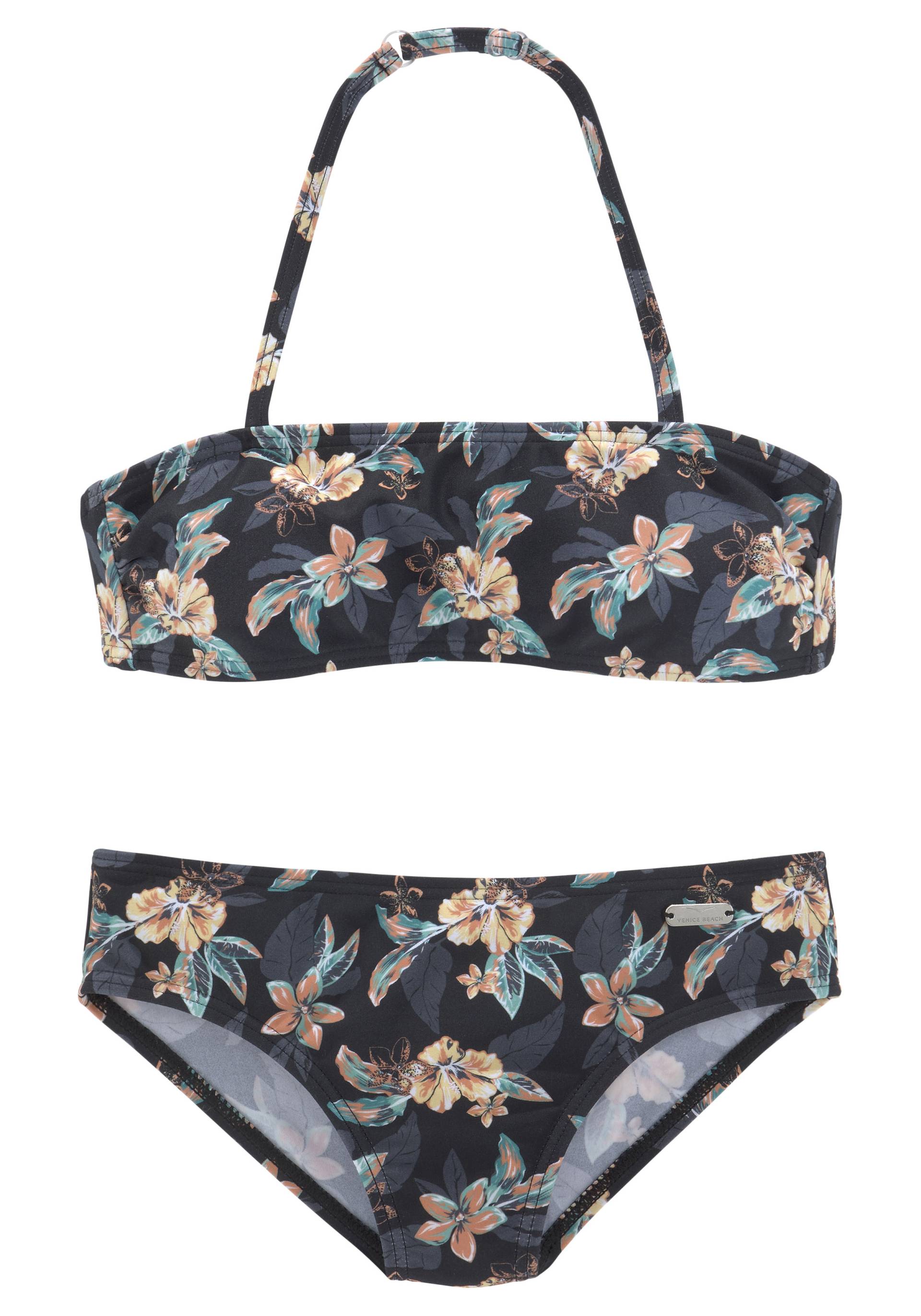 Venice Beach Bandeau-Bikini »Lori Kids«, mit dunklem Tropendruck von VENICE BEACH