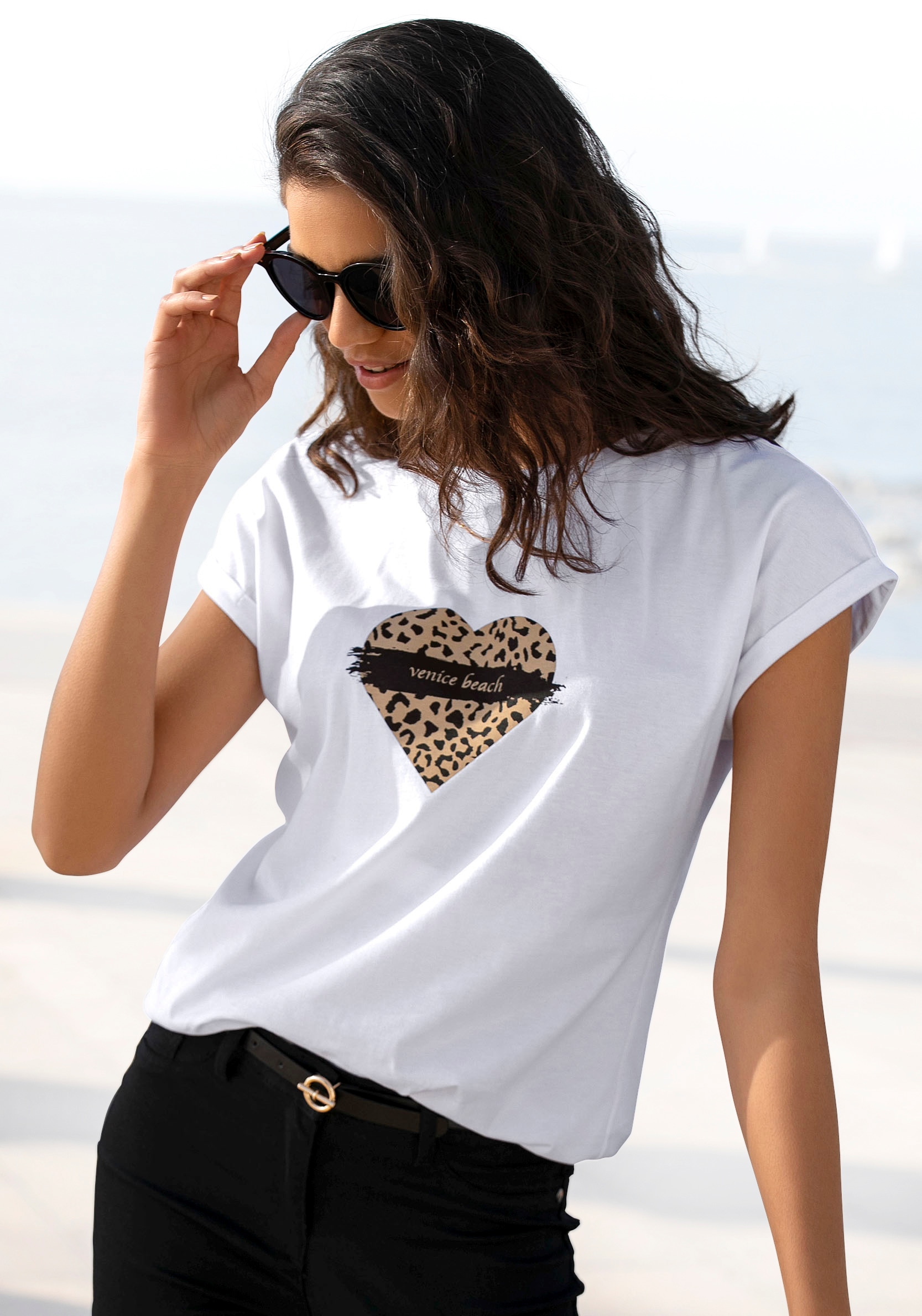 Venice Beach Kurzarmshirt, mit Frontprint, T-Shirt aus Baumwolle, lockere Passform von VENICE BEACH