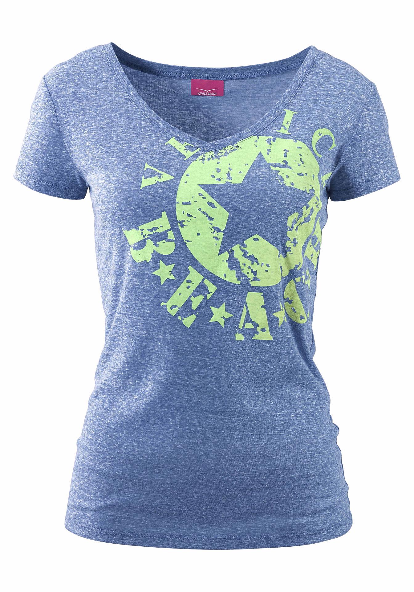 Venice Beach Strandshirt, mit Logo-Druck aus melierter Ware, Vintage-Look, sportlich-casual Venice Beach Strandshirt, mit Logo-Druck aus melierter Ware, Vintage-Look, sportlich-casual von Venice Beach