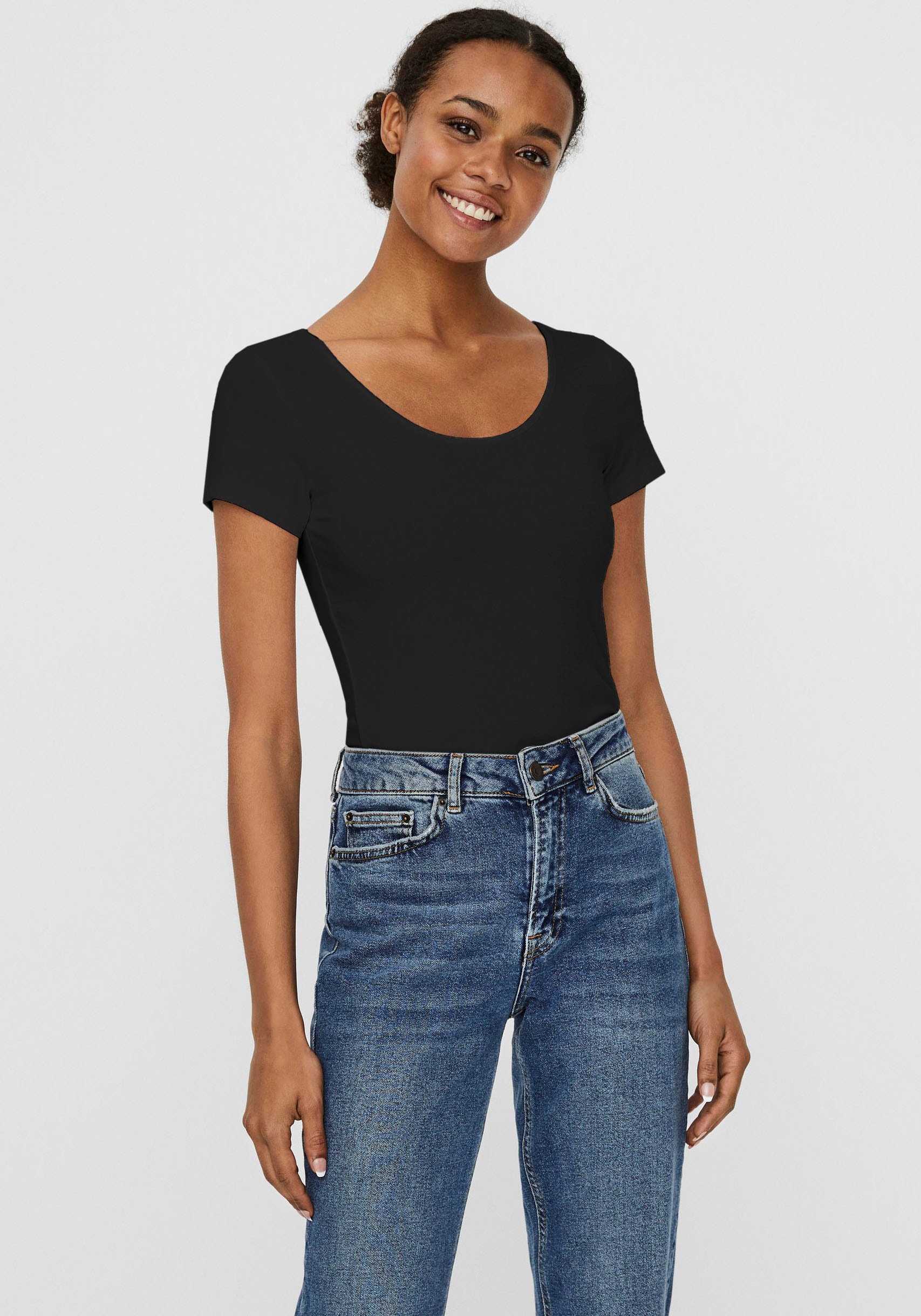 Vero Moda Rundhalsshirt »VMMAXI MY SOFT SS U-NECK« von Vero Moda