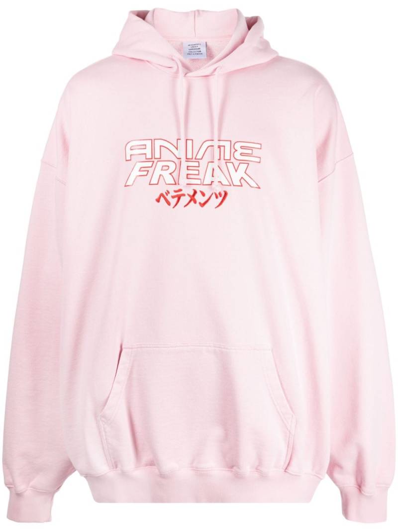 VETEMENTS Anime Freak cotton-blend hoodie - Pink von VETEMENTS