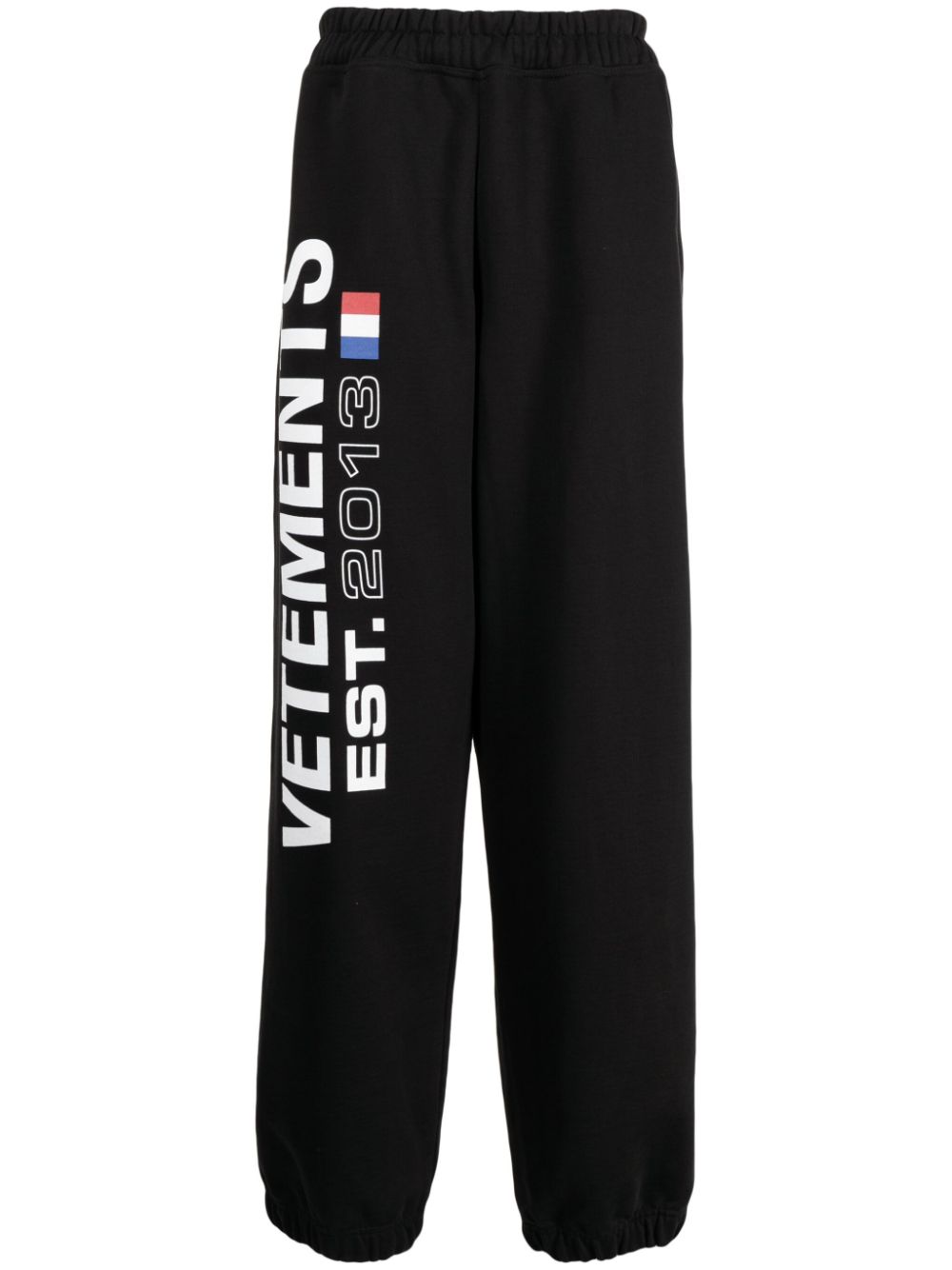 VETEMENTS Flag-logo print track pants - Black von VETEMENTS