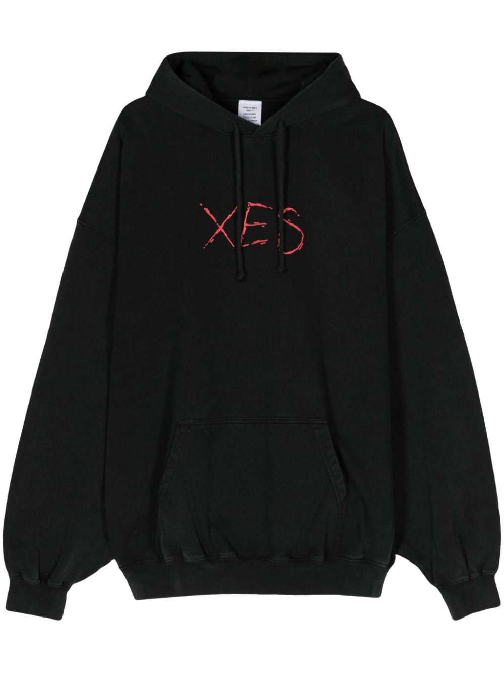 VETEMENTS Xes-print cotton hoodie - Black von VETEMENTS