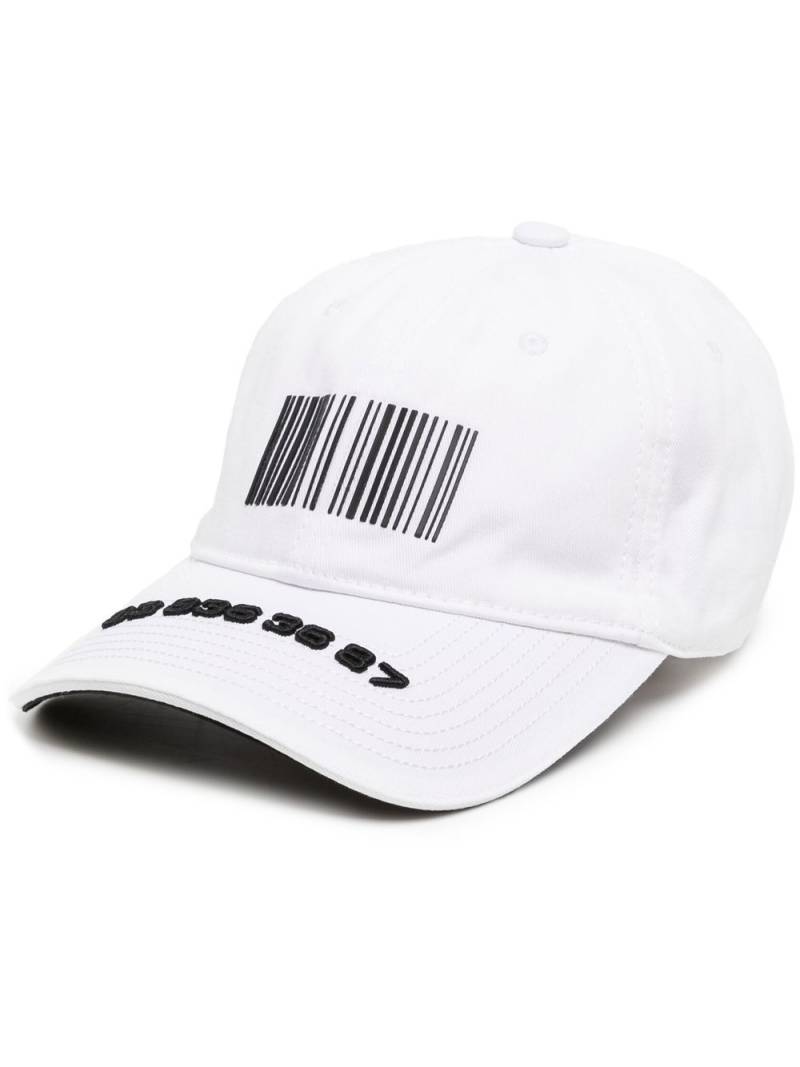 VTMNTS barcode-print baseball cap - White von VTMNTS