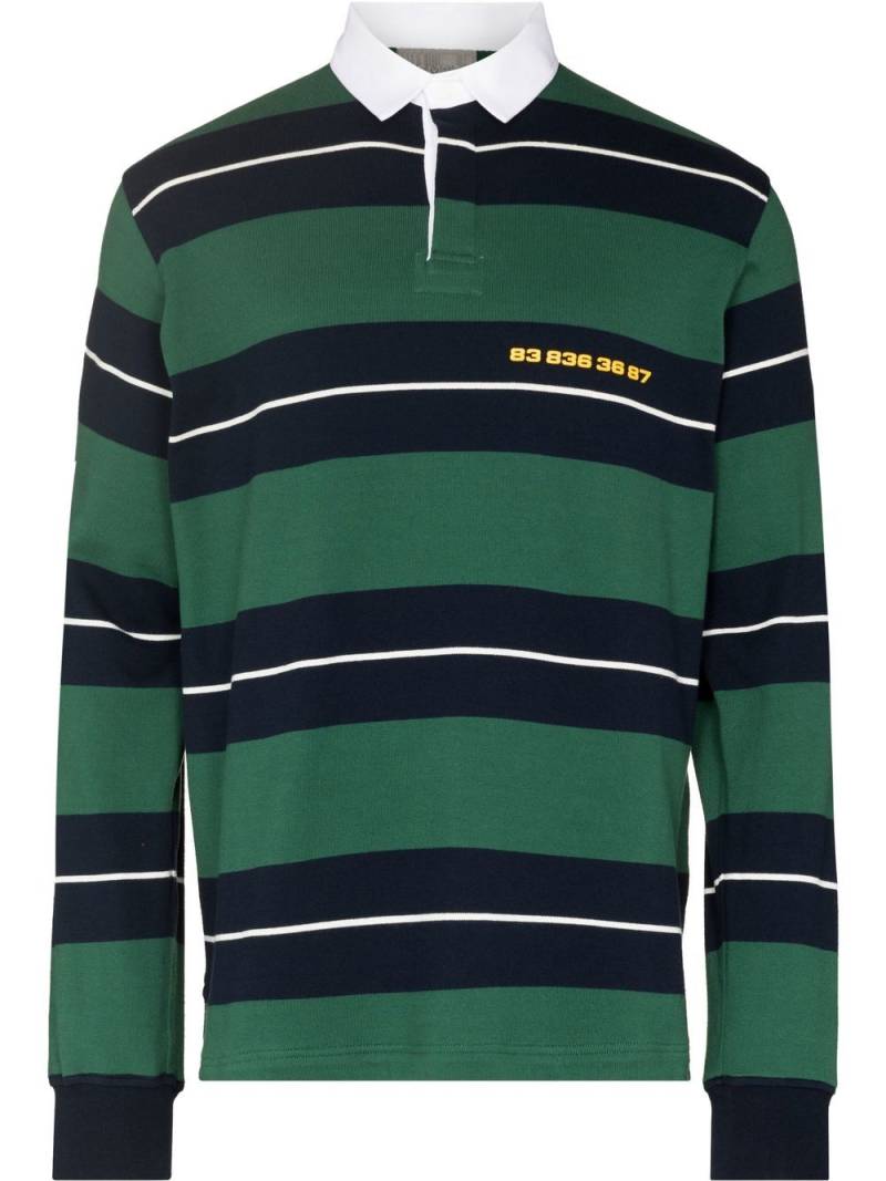 VTMNTS barcode-print striped polo shirt - Green von VTMNTS