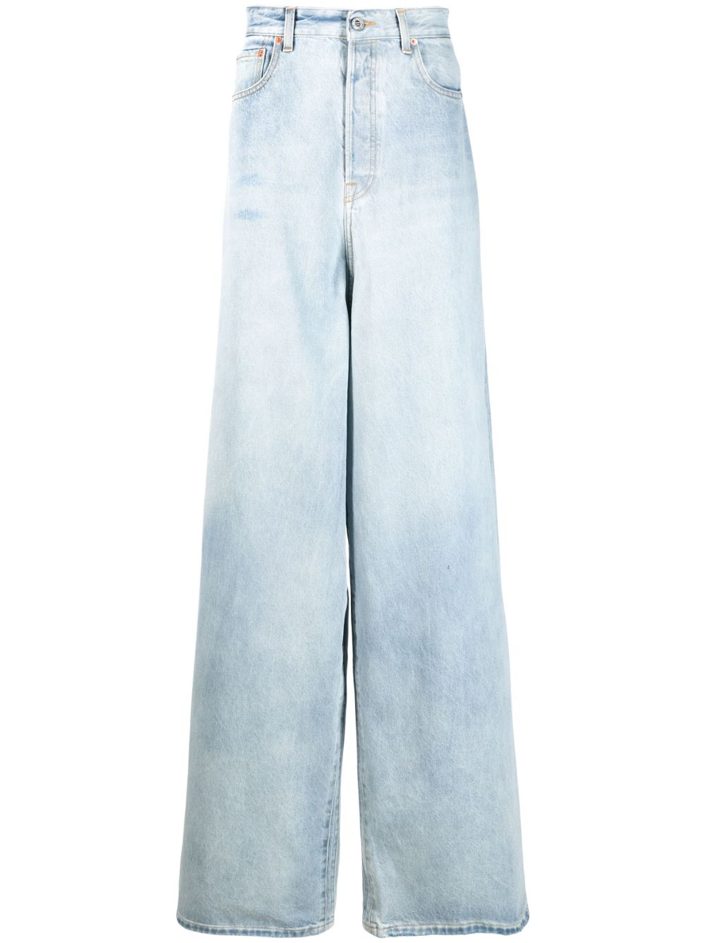 VETEMENTS bleached-effect wide-leg jeans - Blue von VETEMENTS