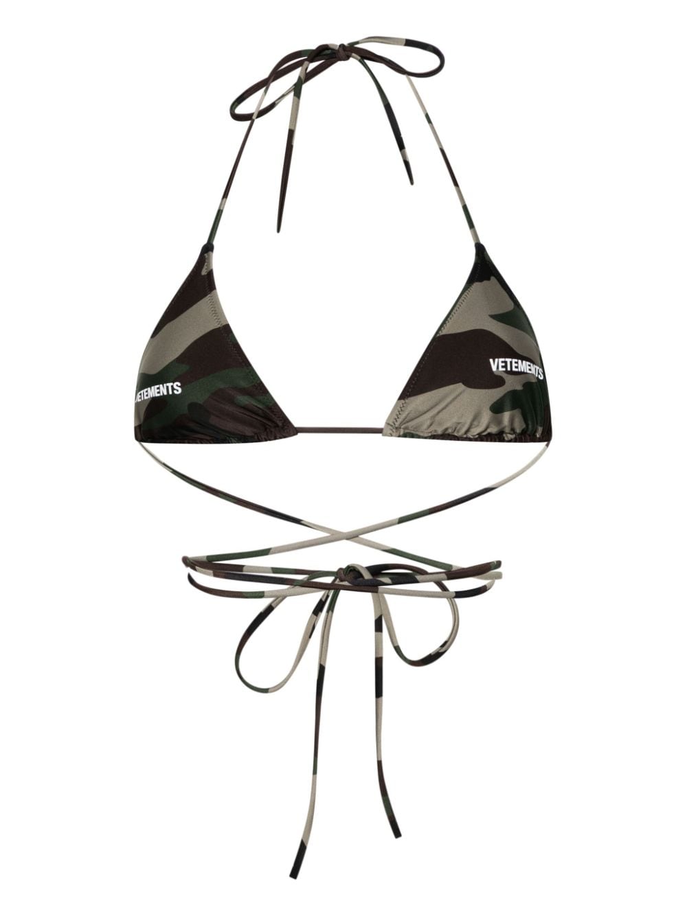 VETEMENTS camouflage-print bikini top - Green von VETEMENTS