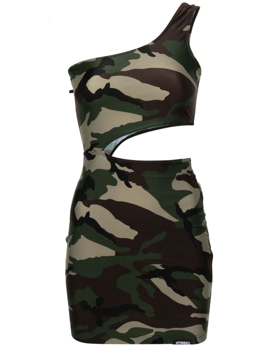 VETEMENTS camouflage-print cut-out minidress - Green von VETEMENTS
