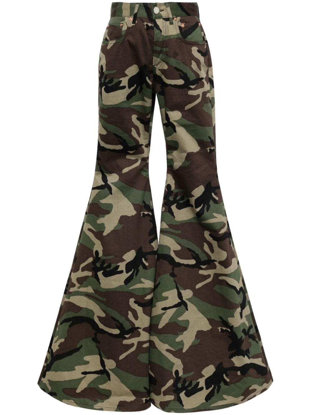 VETEMENTS camouflage-print flared trousers - Green von VETEMENTS