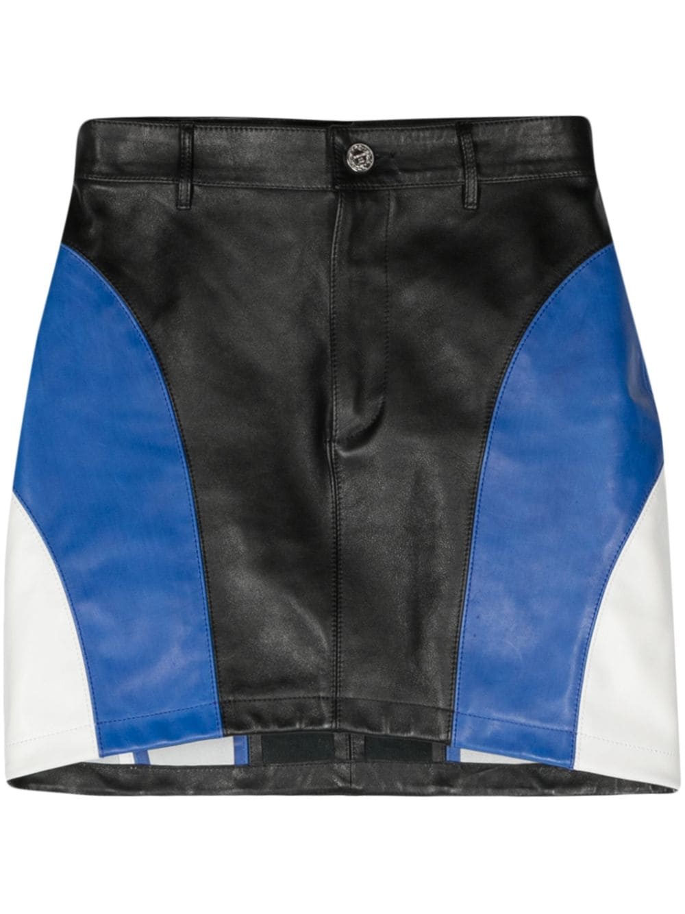 VETEMENTS colour-block leather miniskirt - Black von VETEMENTS