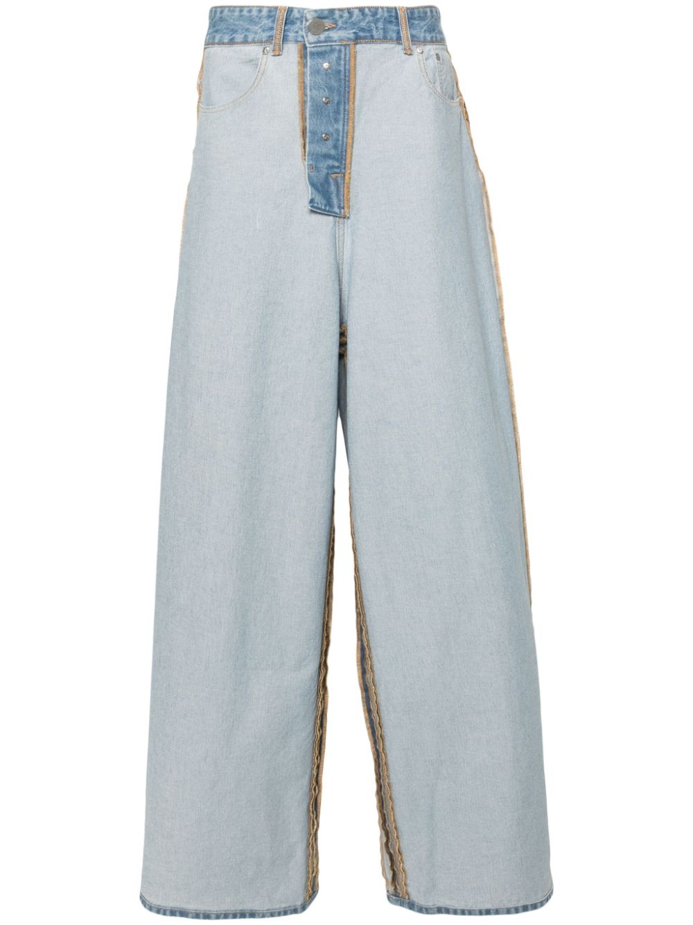 VETEMENTS exposed-seam wide-leg jeans - Blue von VETEMENTS