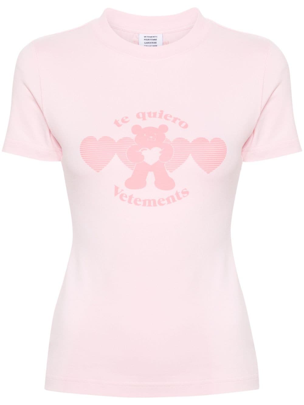 VETEMENTS graphic-print cotton T-shirt - Pink von VETEMENTS