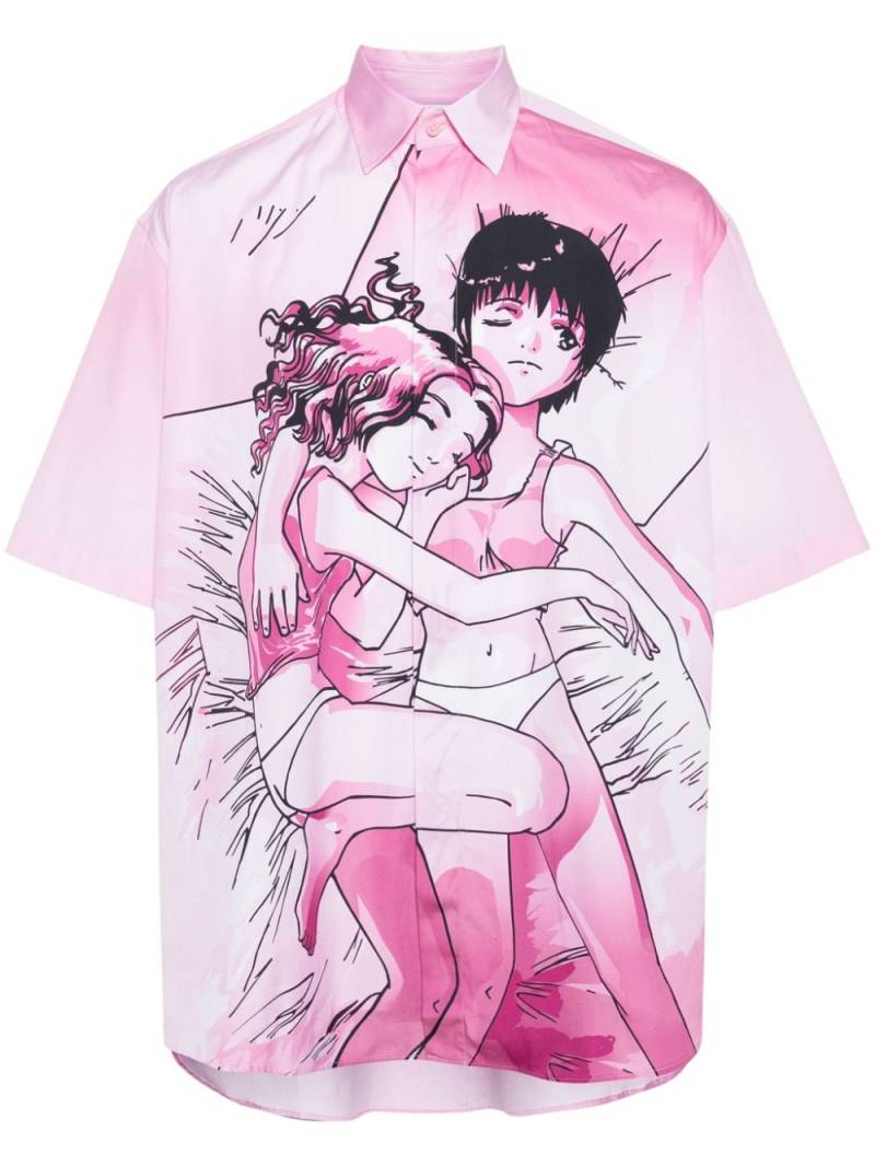 VETEMENTS graphic-print cotton shirt - Pink von VETEMENTS