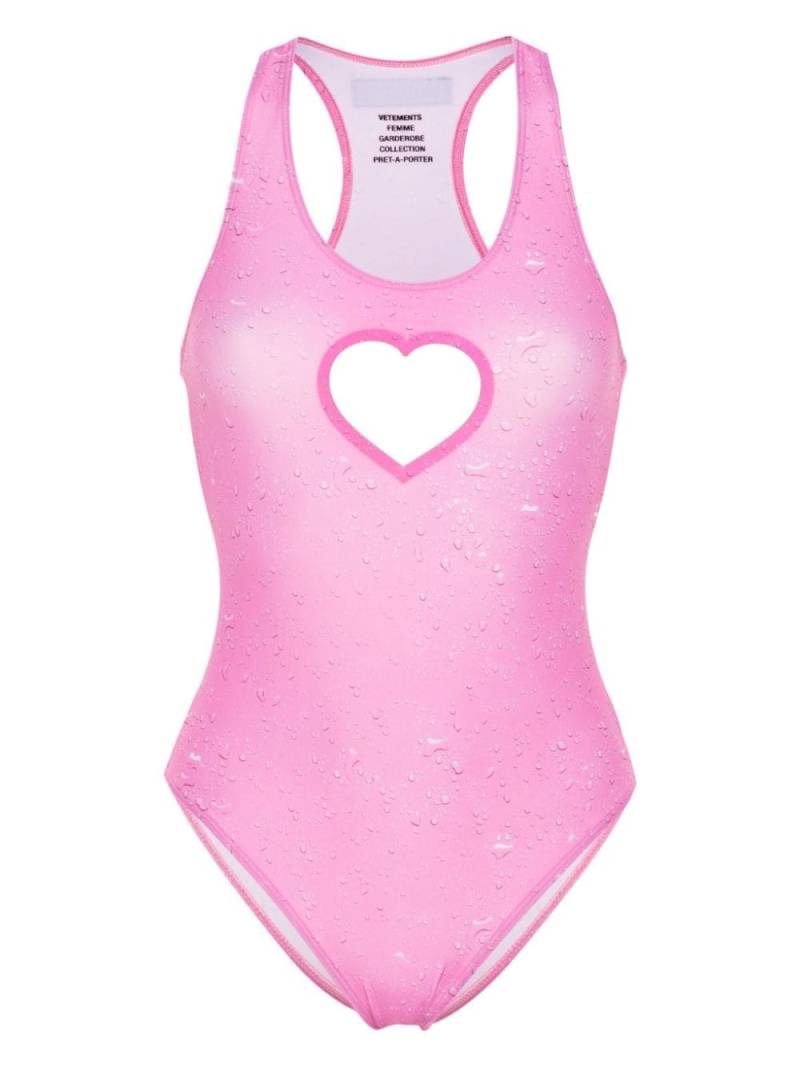 VETEMENTS heart cut-out swimsuit - Pink von VETEMENTS