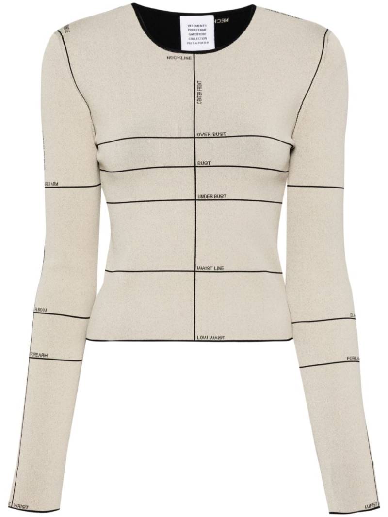 VETEMENTS intarsia-knit long-sleeved top - Neutrals von VETEMENTS