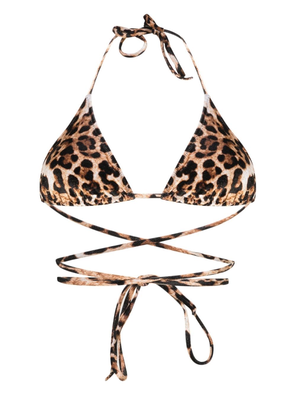 VETEMENTS leopard-print velour bikini top - Brown von VETEMENTS