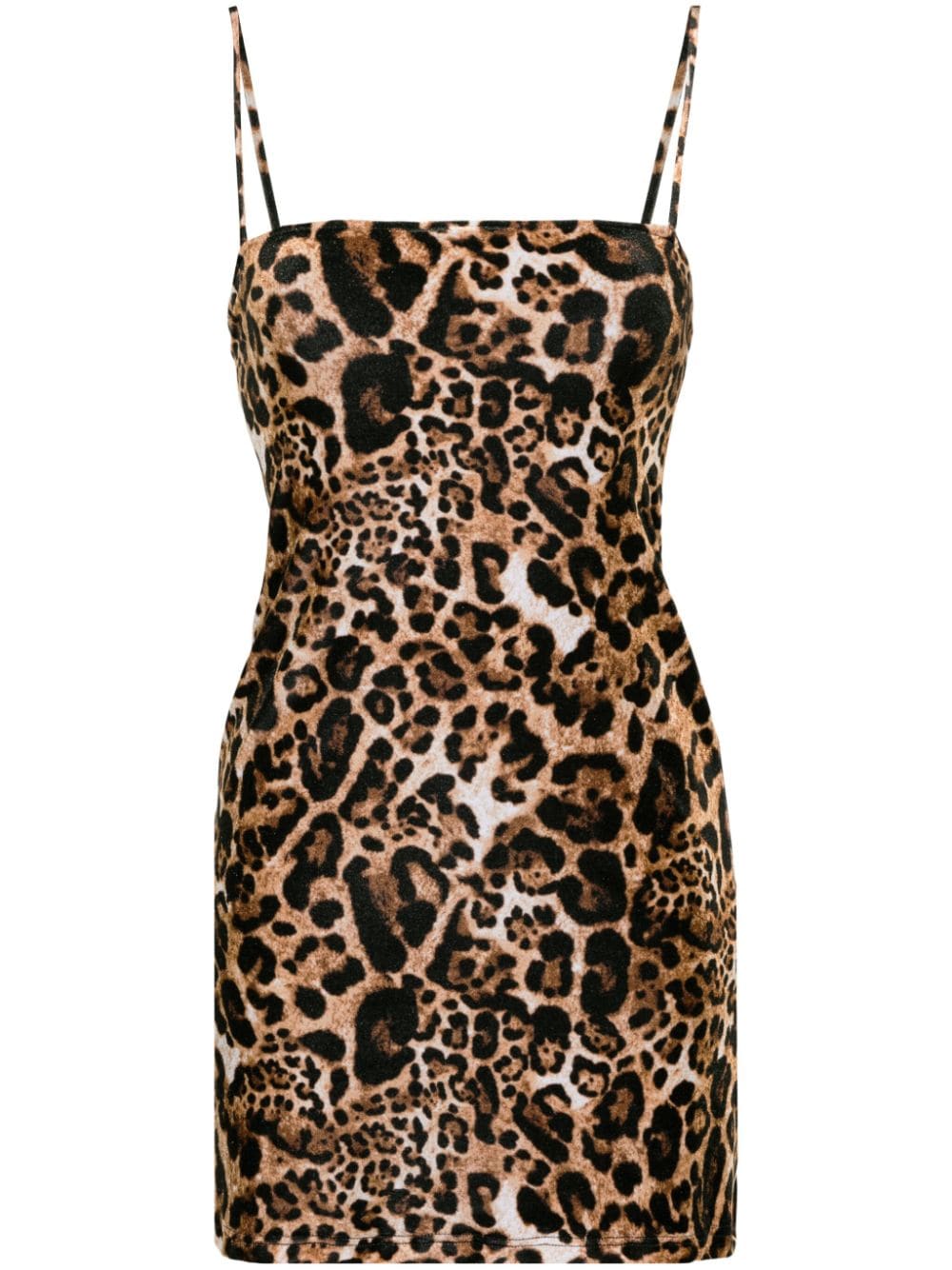 VETEMENTS leopard-print velvet minidress - Neutrals von VETEMENTS