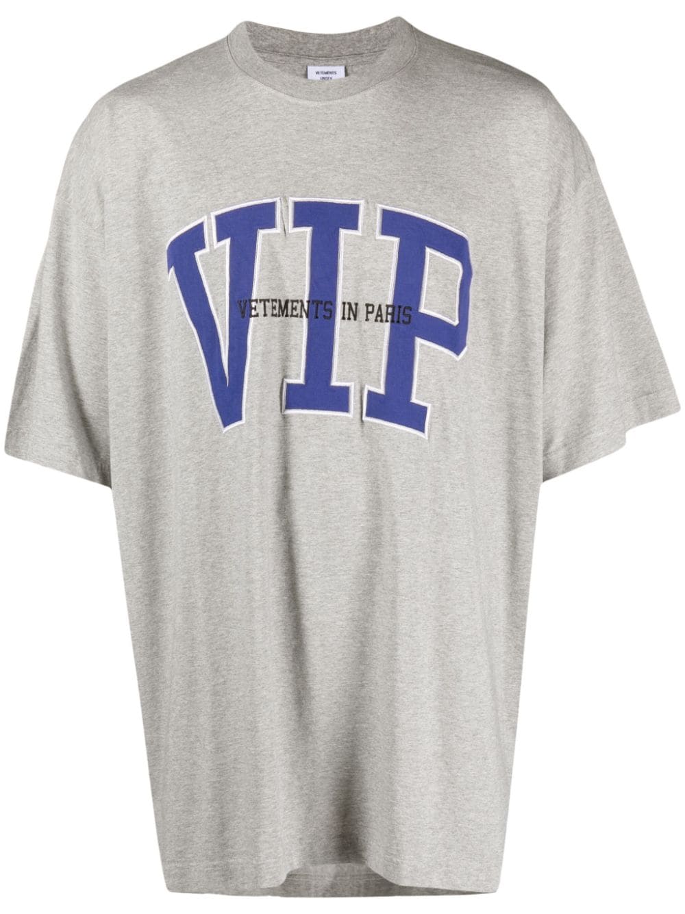 VETEMENTS logo-embroidered cotton T-shirt - Grey von VETEMENTS