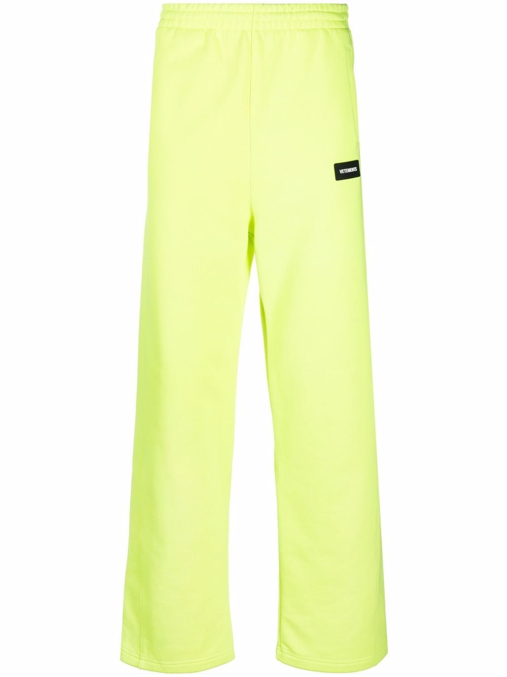 VETEMENTS logo-patch sweatpants - Yellow von VETEMENTS