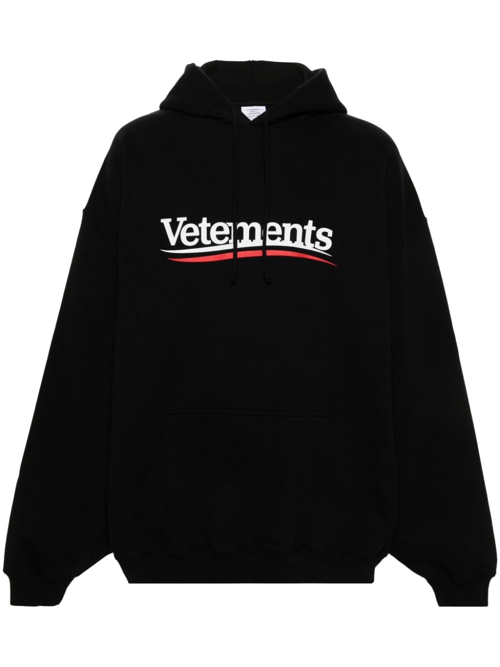 VETEMENTS logo-print cotton blend hoodie - Black von VETEMENTS