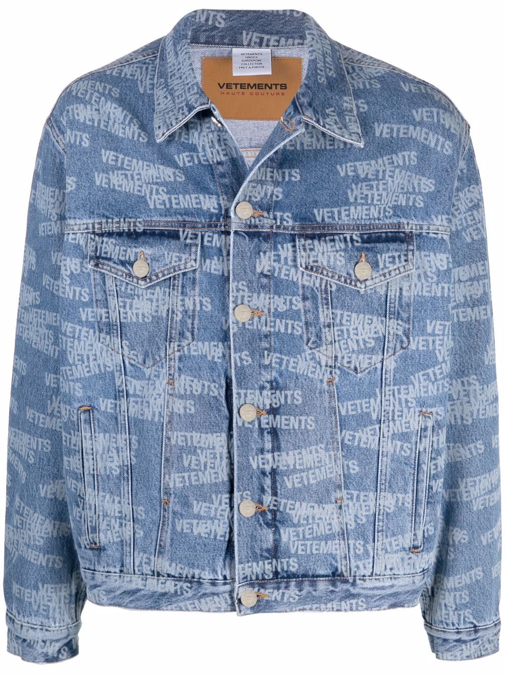 VETEMENTS logo-print denim jacket - Blue von VETEMENTS