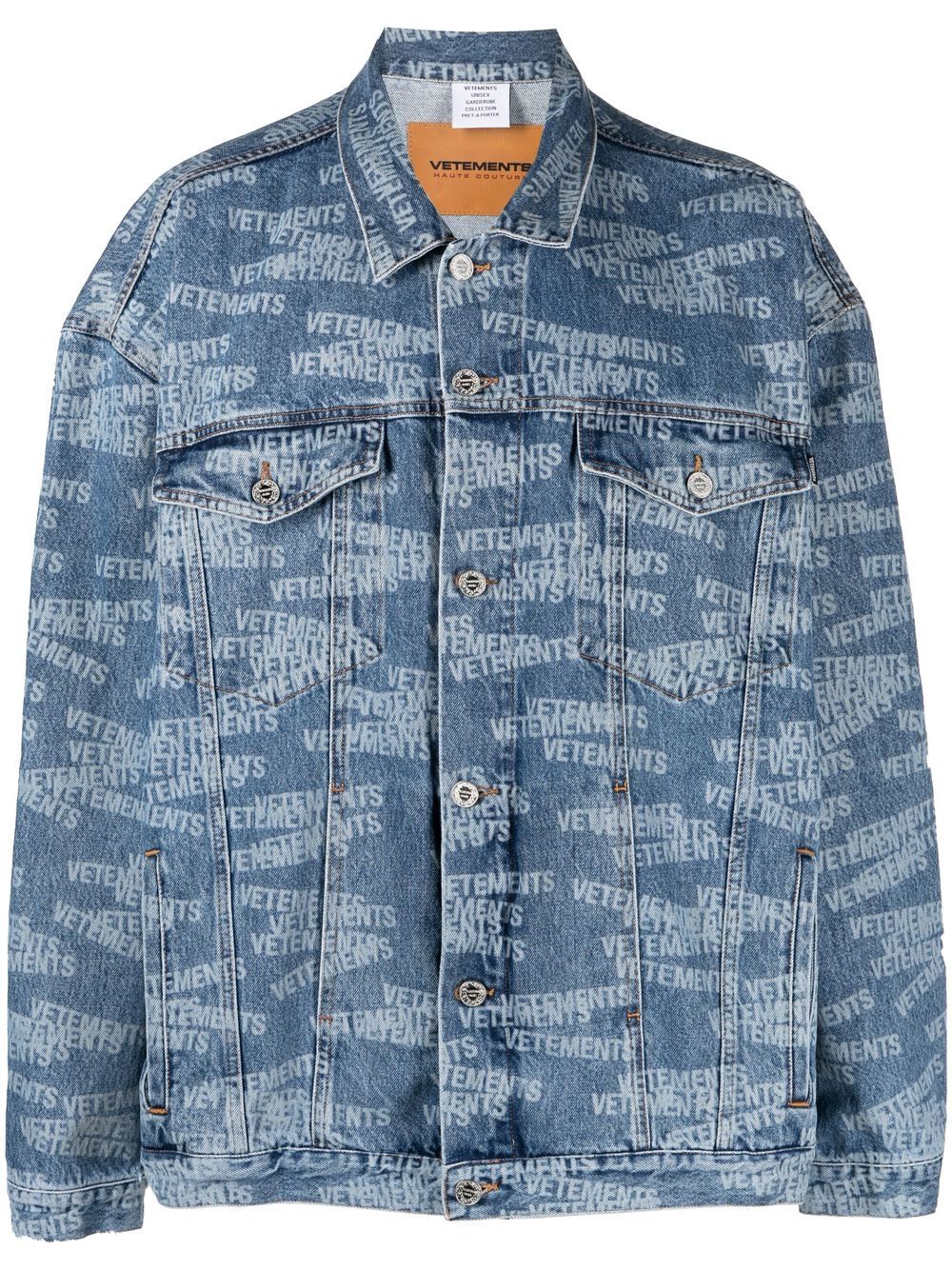 VETEMENTS logo-print denim jacket - Blue von VETEMENTS