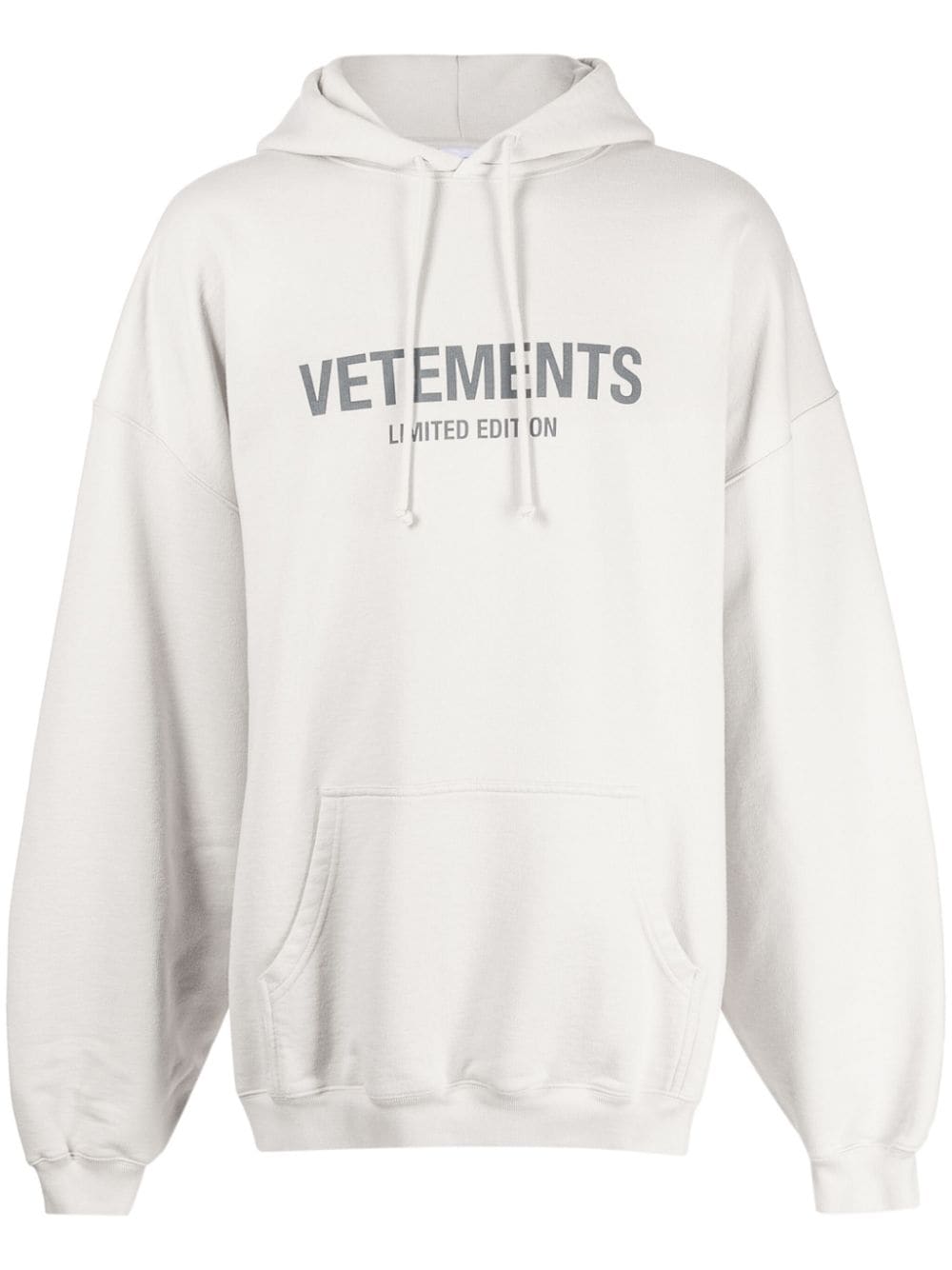 VETEMENTS logo-print drawstring hoodie - Grey von VETEMENTS