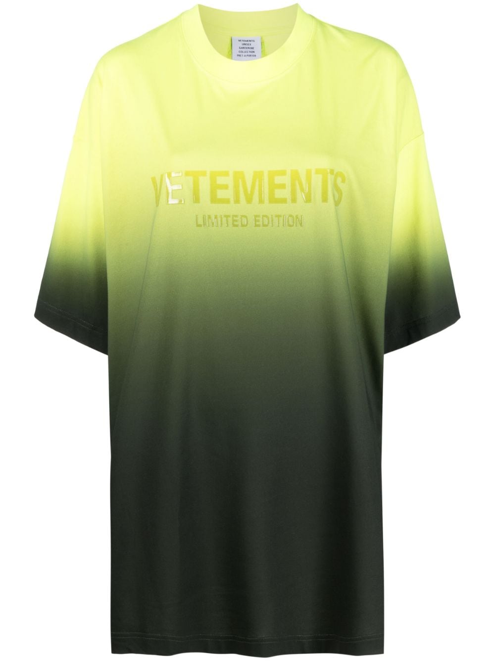 VETEMENTS logo-print ombré cotton T-shirt - Green von VETEMENTS
