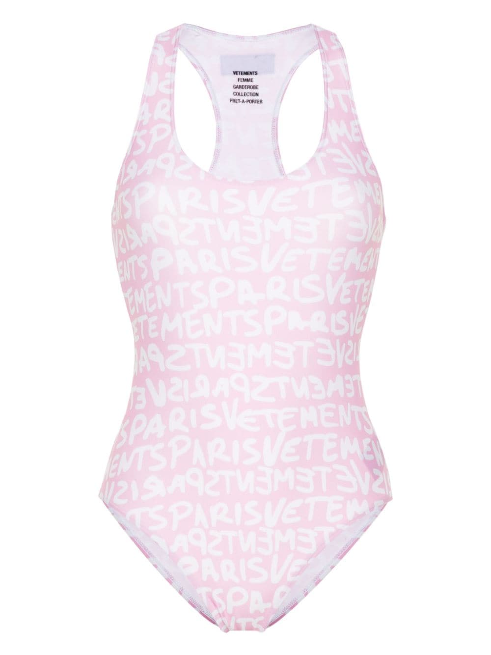 VETEMENTS logo-print swimsuit - Pink von VETEMENTS