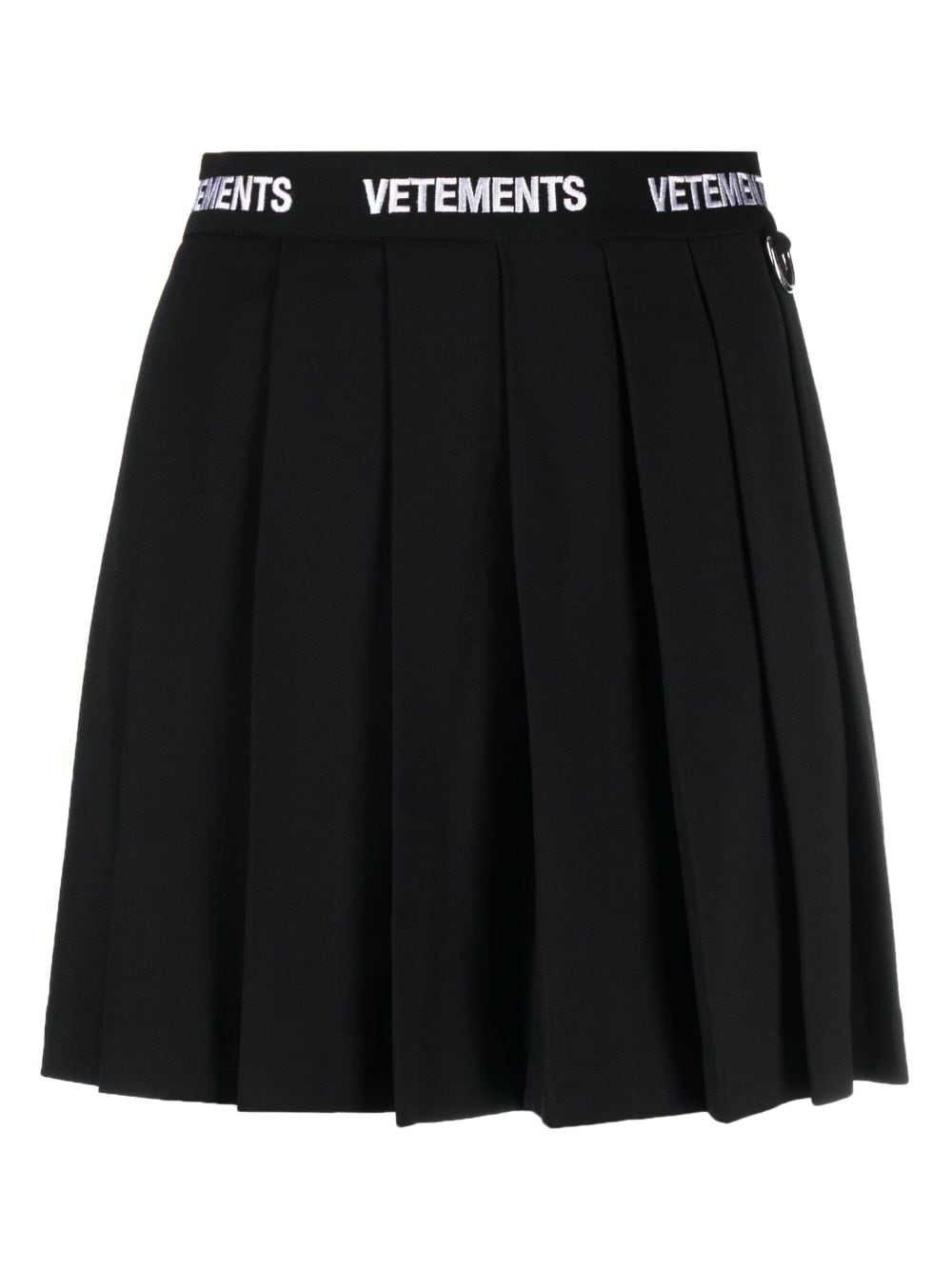 VETEMENTS logo-waistband pleated skirt - Black von VETEMENTS