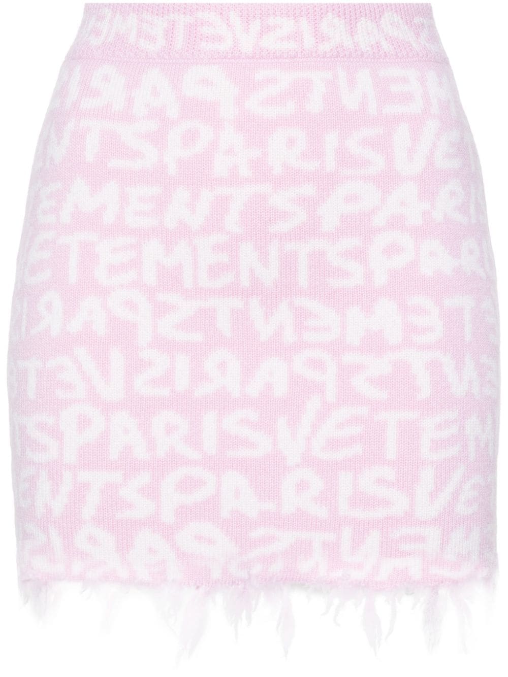 VETEMENTS monogram-jacquard merino miniskirt - Pink von VETEMENTS