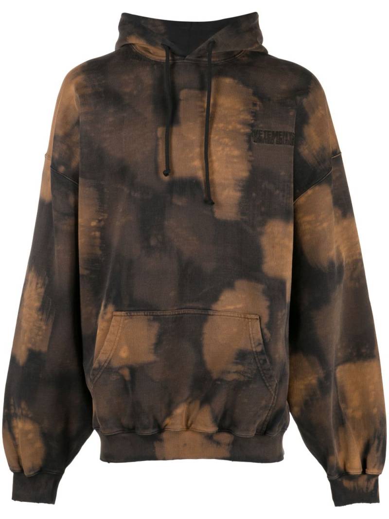 VETEMENTS overbleached cotton hoodie - Brown von VETEMENTS