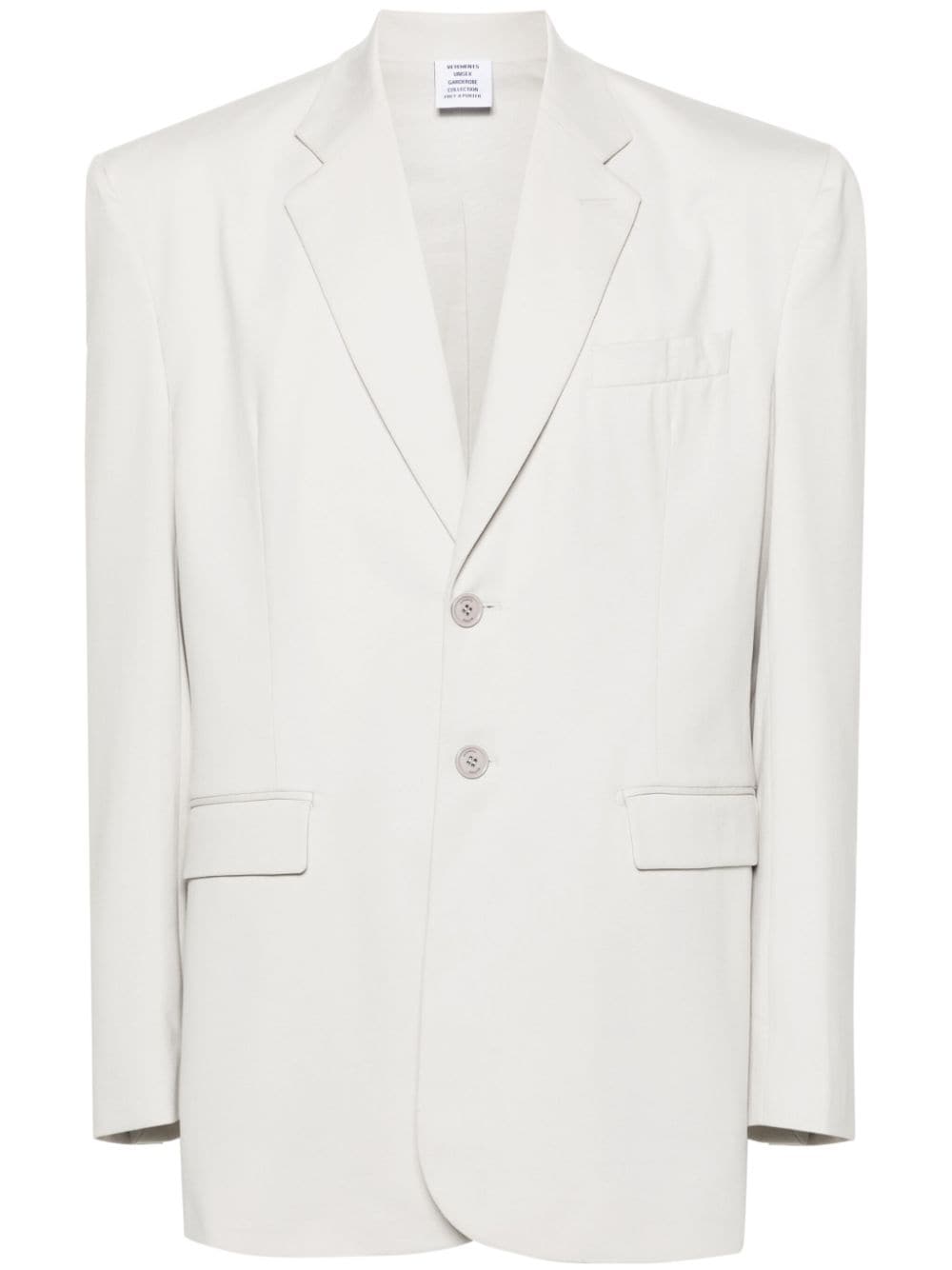 VETEMENTS single-breasted cotton blazer - Grey von VETEMENTS