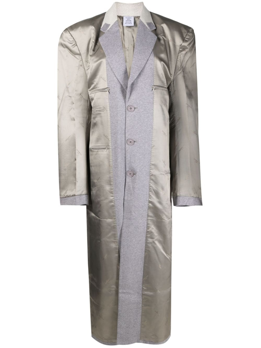 VETEMENTS single-breasted panelled coat - Grey von VETEMENTS