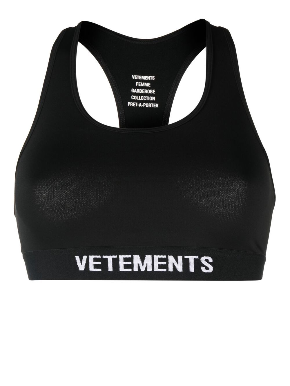 VETEMENTS stretch-design logo bra - Black von VETEMENTS