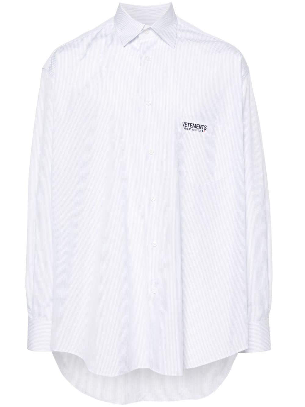 VETEMENTS striped cotton shirt - White von VETEMENTS