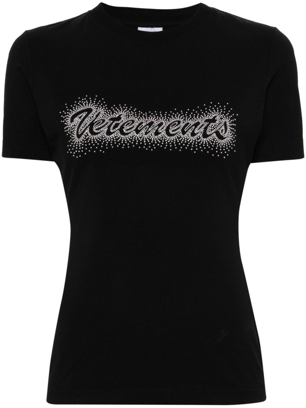 VETEMENTS studded-logo cotton T-shirt - Black von VETEMENTS