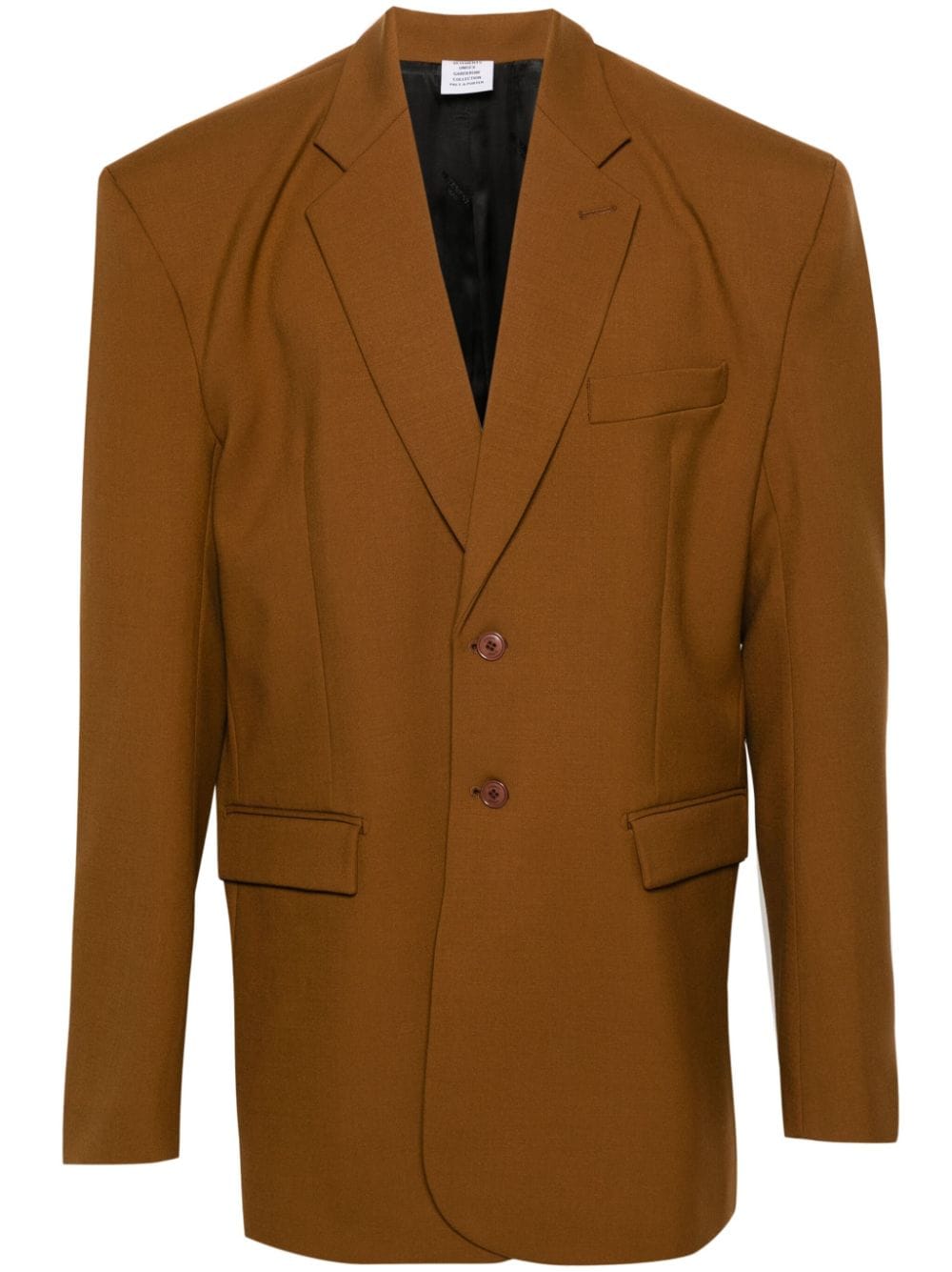 VETEMENTS textured single-breasted blazer - Brown von VETEMENTS