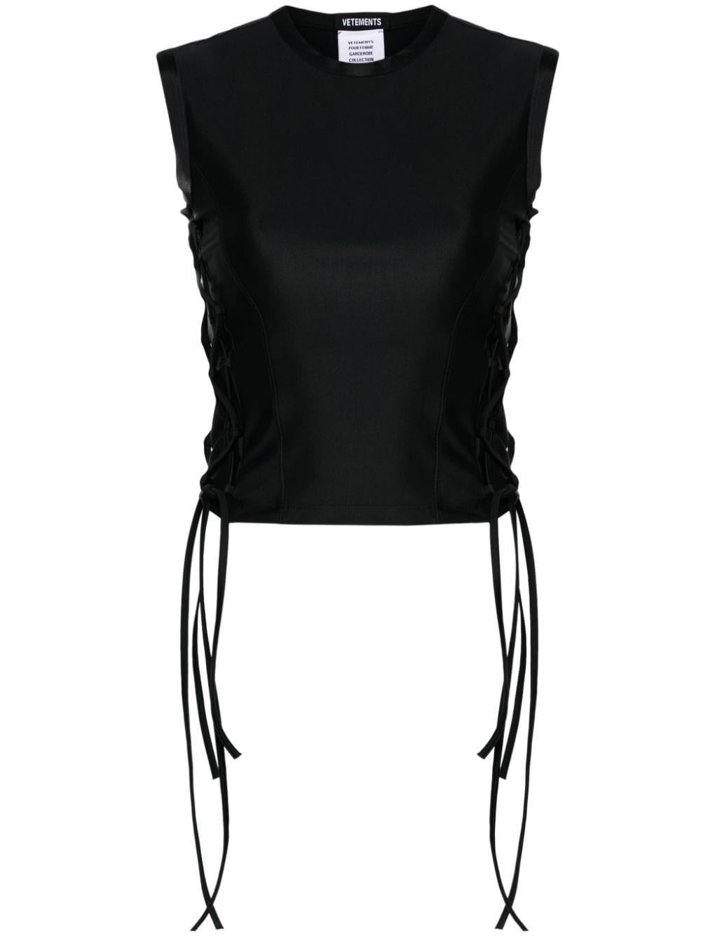 VETEMENTS tie-fastening tank top - Black von VETEMENTS